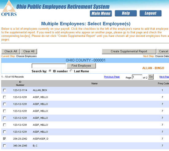 Choose Multiple Employees