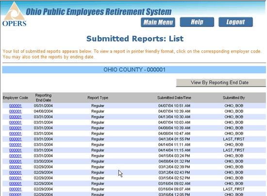 submitted report list